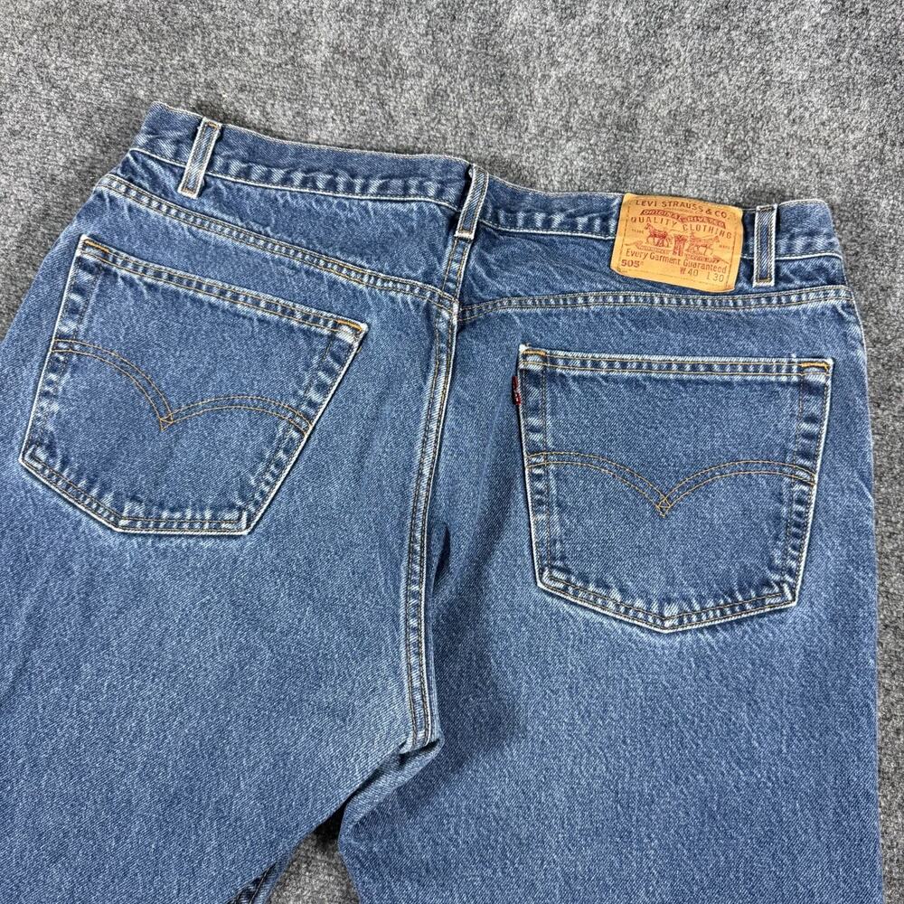 VTG '02 Levi’s 505 Regular Fit Straight Denim Blue Jeans 38x29 (TAG 40x30)